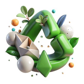 vibrant artistic Recycling Symbol with Plants Green Environment Transparent original png