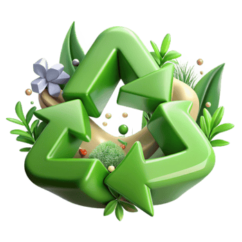 impressive rustic Recycling Symbol with Plants Green Environment Transparent detailed png
