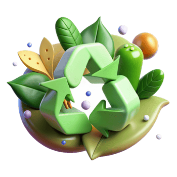 stunning rustic Recycling Symbol with Plants Green Environment Transparent detailed png