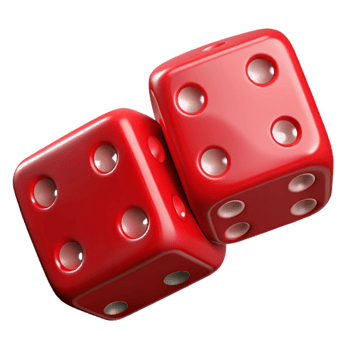 stunning artistic A pair of dice, red, showing snake eyes, 4K png
