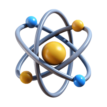 extraordinary classic A atom, nucleus and electrons, simplified model, professional png