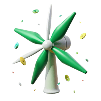 beautiful rustic Rotating Wind Turbine Blades Cutout for Green Energy Graphics exclusive png