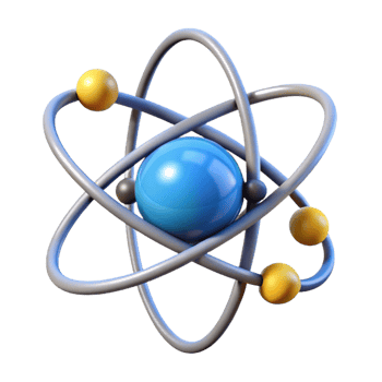 stunning rustic A atom, nucleus and electrons, simplified model, original png