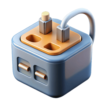 wonderful minimalist Power adapter with multiple USB ports original png