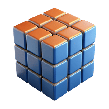 wonderful traditional A Rubik's cube, partially solved, original png