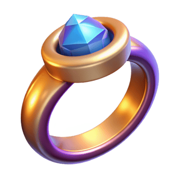 dramatic classic A detailed magic ring, glowing gem, intricate band high quality png