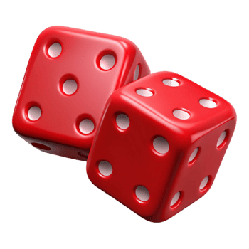 impressive artistic A pair of dice, red, showing snake eyes, authentic png