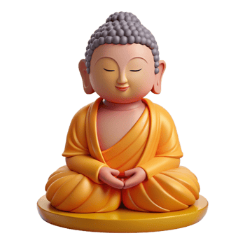 elegant creative Buddha statue, serene, meditative, genuine png
