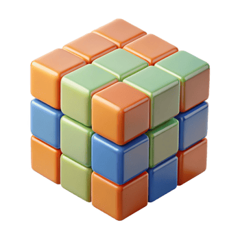 beautiful creative A Rubik's cube, partially solved, high resolution png