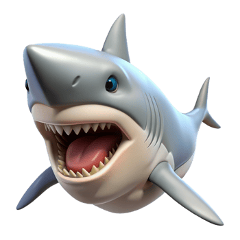 elegant traditional A great white shark, open jaws genuine png