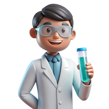 elegant contemporary Scientist holding a test tube, professional png