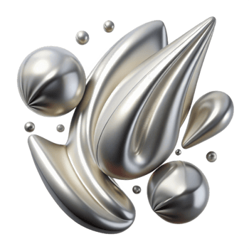 impressive classic Silver Metallic Paint Strokes Isolated for Graphic Design professional png