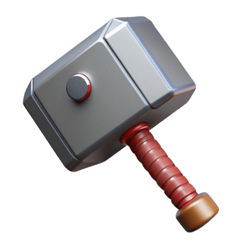 vibrant vintage Mjolnir, Thor's hammer, powerful, high resolution png