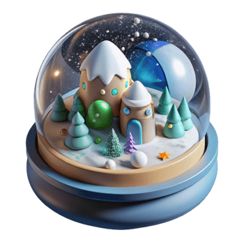 elegant classic Snow Globe Miniature Winter Scene Cutout for Christmas Gifts high resolution png