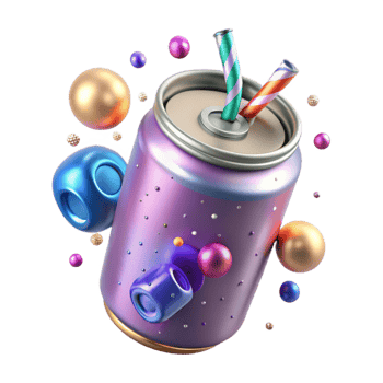 serene rustic Soda Can Carbonated Drink Transparent for Fast Food Menus authentic png