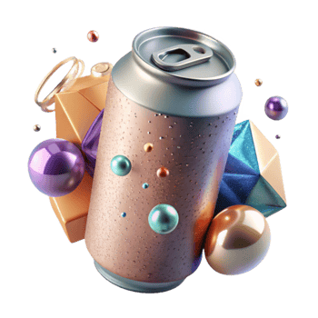 impressive creative Soda Can with Condensation Transparent for Beverage Packaging authentic png