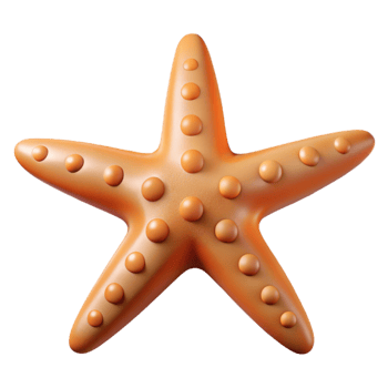 dramatic classic A starfish, five arms visible high quality png