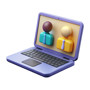 elegant creative Laptop with conference screen authentic png