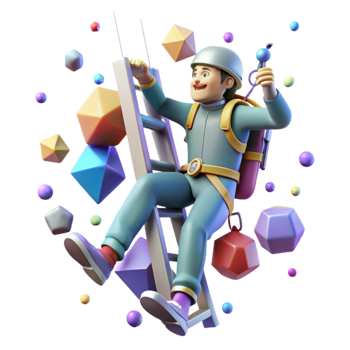 stunning rustic Space Elevator Climber Ascending Isolated authentic png