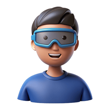 impressive modern Virtual reality avatar detailed png
