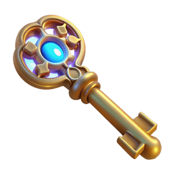 stunning rustic A single, ancient key, intricate carvings, glowing aura exclusive png