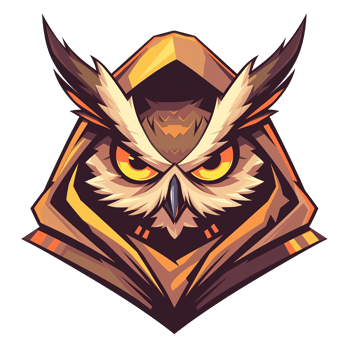 A stylized illustration depicts the head of a hooded owl png