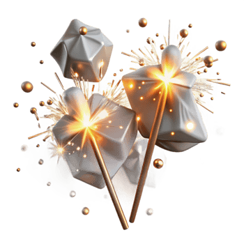 serene classic Sparklers Burning Isolated Sparks Flying for New Year high resolution png