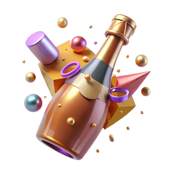 wonderful artistic Sparkling Cider Bottle Festive Drink Transparent for Holiday Celebrations png