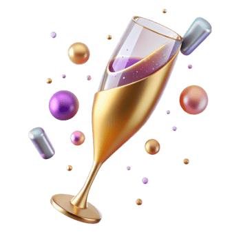 elegant artistic Sparkling Wine Flute Celebration Drink Cutout for Special Occasions authentic png