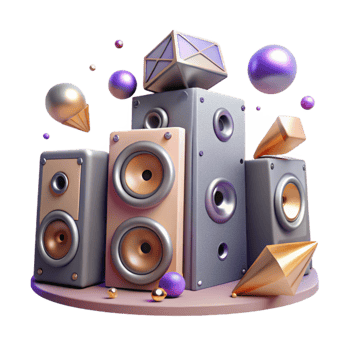 extraordinary minimalist Speaker System Subwoofer and Satellites Isolated for Home Theater premium png