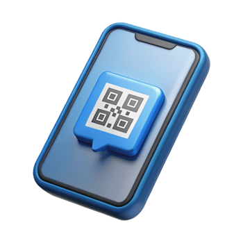dramatic creative Smartphone with QR code on screen high resolution png