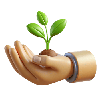 stunning vintage A close-up of a human hand holding a small plant, symbolic of growth and nurture professional png
