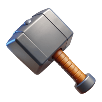 stunning classic Mjolnir, Thor's hammer, powerful, high resolution png