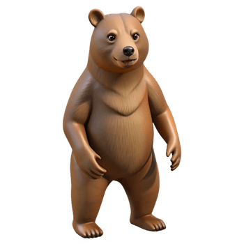 stunning vintage A grizzly bear standing on hind legs premium png