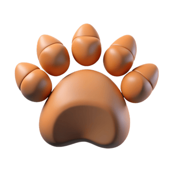 stunning modern A single, detailed paw print, claws extended, animalistic 4K png
