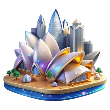 magnificent creative Sydney Skyline Opera House Cutout for Australian Tourism premium png