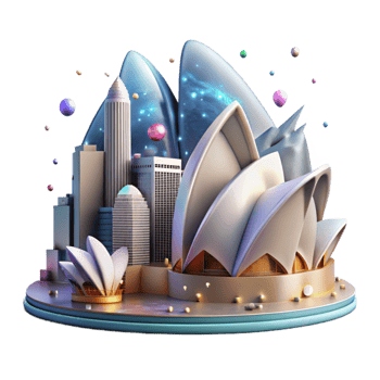 beautiful contemporary Sydney Skyline Opera House Cutout for Australian Tourism high resolution png