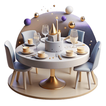 vibrant creative Table Setting Dining Arrangement Transparent for Restaurant Graphics professional png