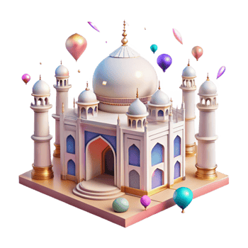 beautiful classic Taj Mahal Mausoleum Transparent for Indian Architecture detailed png