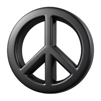 extraordinary creative A peace symbol, classic design, black, exclusive png