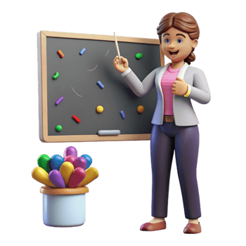 wonderful creative Teacher Explaining Lesson Isolated for Classroom Scene Graphics professional png