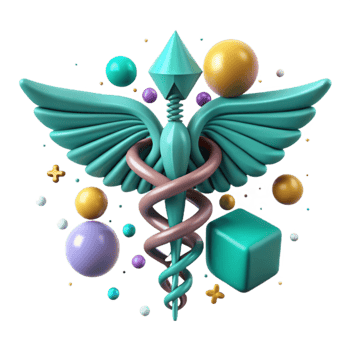 magnificent abstract Teal Medical Caduceus Icon Isolated for Healthcare Organizations genuine png