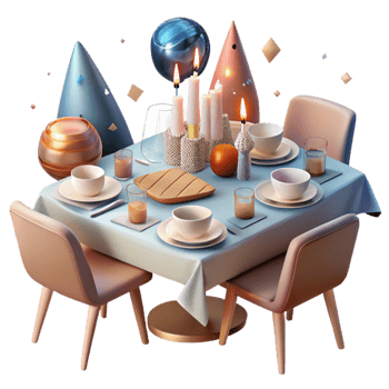 serene abstract Thanksgiving Family Dinner Table Transparent for Festive Gatherings high quality png