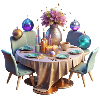 serene abstract Thanksgiving Family Dinner Table Transparent for Festive Gatherings professional png