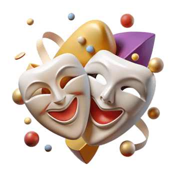 wonderful modern Theater Masks Cutout for Drama or Performing Arts Designs png