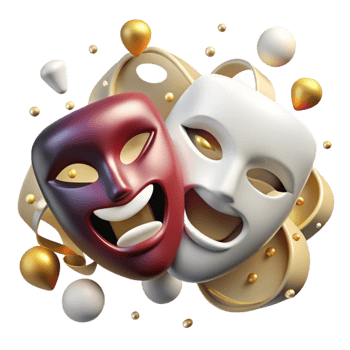 serene minimalist Theater Masks Cutout for Drama or Performing Arts Designs exclusive png