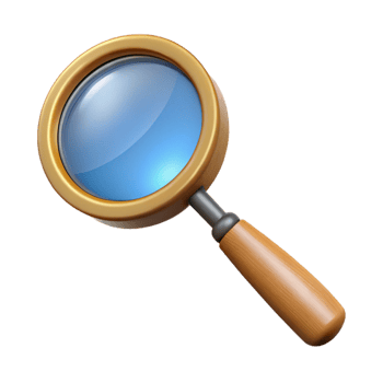 impressive classic A magnifying glass, classic design, wooden handle, authentic png
