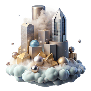 vibrant contemporary Thick Fog Obscuring Buildings Cutout for Urban Photography exclusive png
