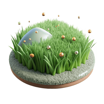 vibrant modern Thick Grass Patch Cutout for Ground Cover Designs professional png