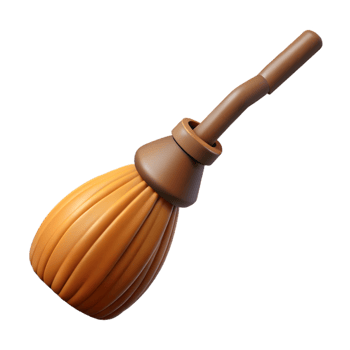magnificent abstract A flying broomstick with worn bristles premium png